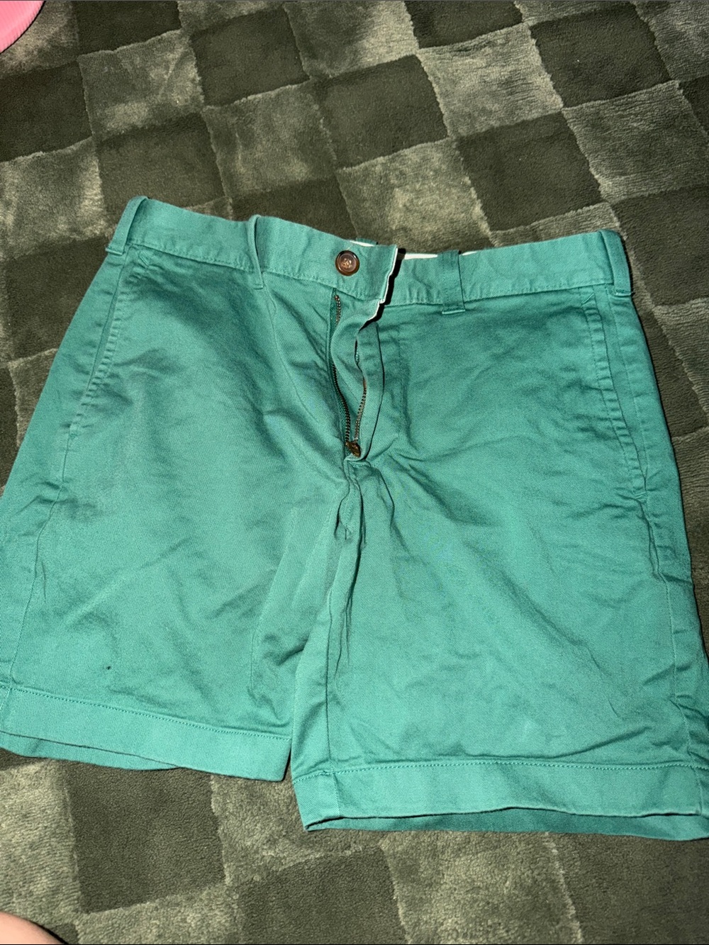 J. Crew Teal Flat-Front Cotton Shorts